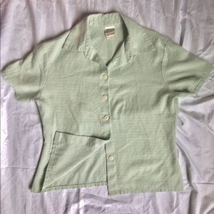 vintage textured plaid blouse